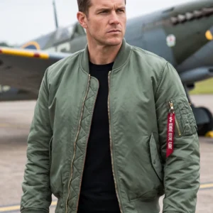 Men's Sage Green MA-1 Bomber Flight Jacket | Classic Military Style Outerwear