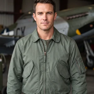 Men's Tactical CWU-Style Sage Green Flight Bomber Jacket