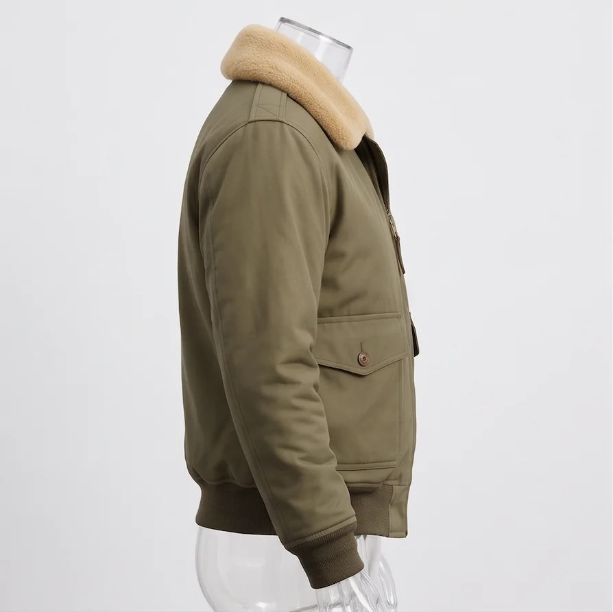 Vintage B-10 Flight Jacket in Olive Drab – Military Aviator Bomber Coat - Image 4