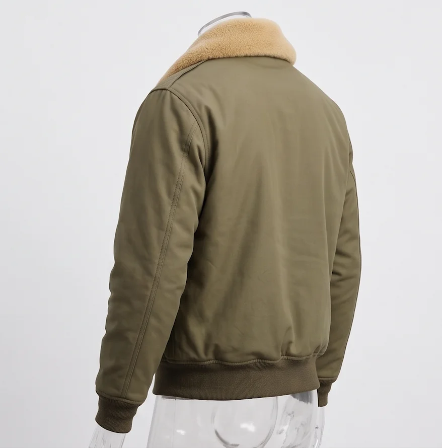 Vintage B-10 Flight Jacket in Olive Drab – Military Aviator Bomber Coat - Image 3