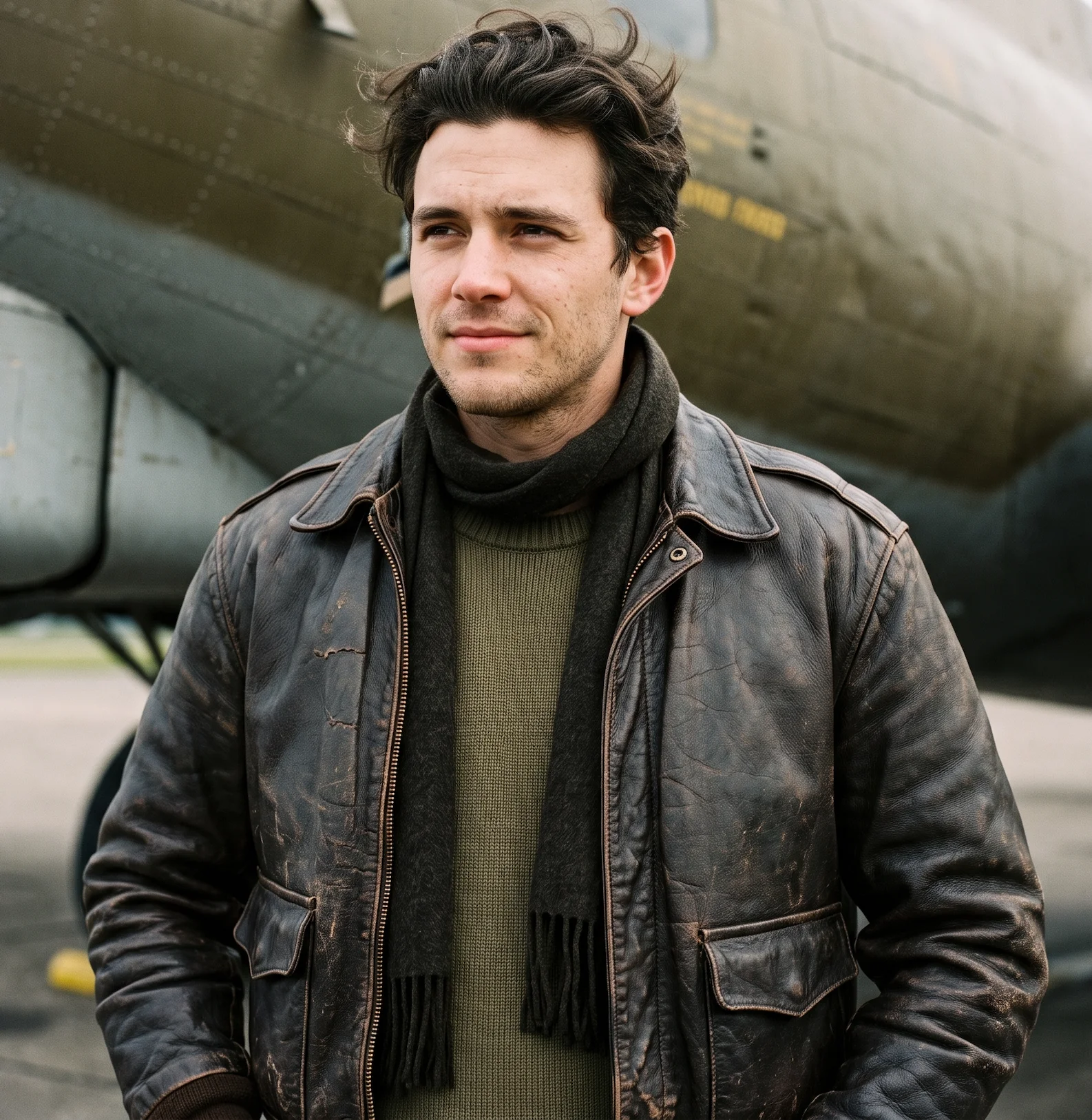 B-17 Flying Fortress Vintage Distressed Leather Flight Jacket