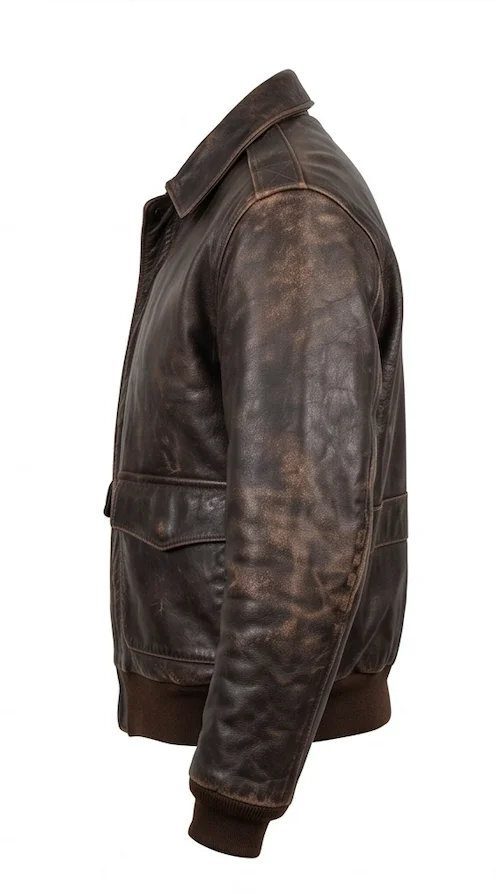 B-17 Flying Fortress Vintage Distressed Leather Flight Jacket - Image 6