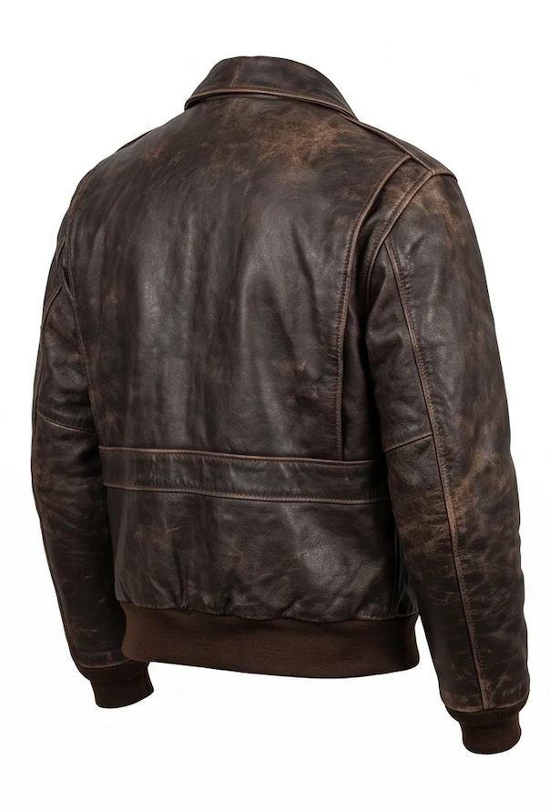 B-17 Flying Fortress Vintage Distressed Leather Flight Jacket - Image 4