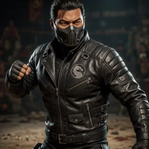 Men's Black Combat Tactical Leather Jacket