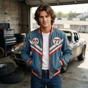Marty Supreme Slate Blue Vintage Racing Jacket