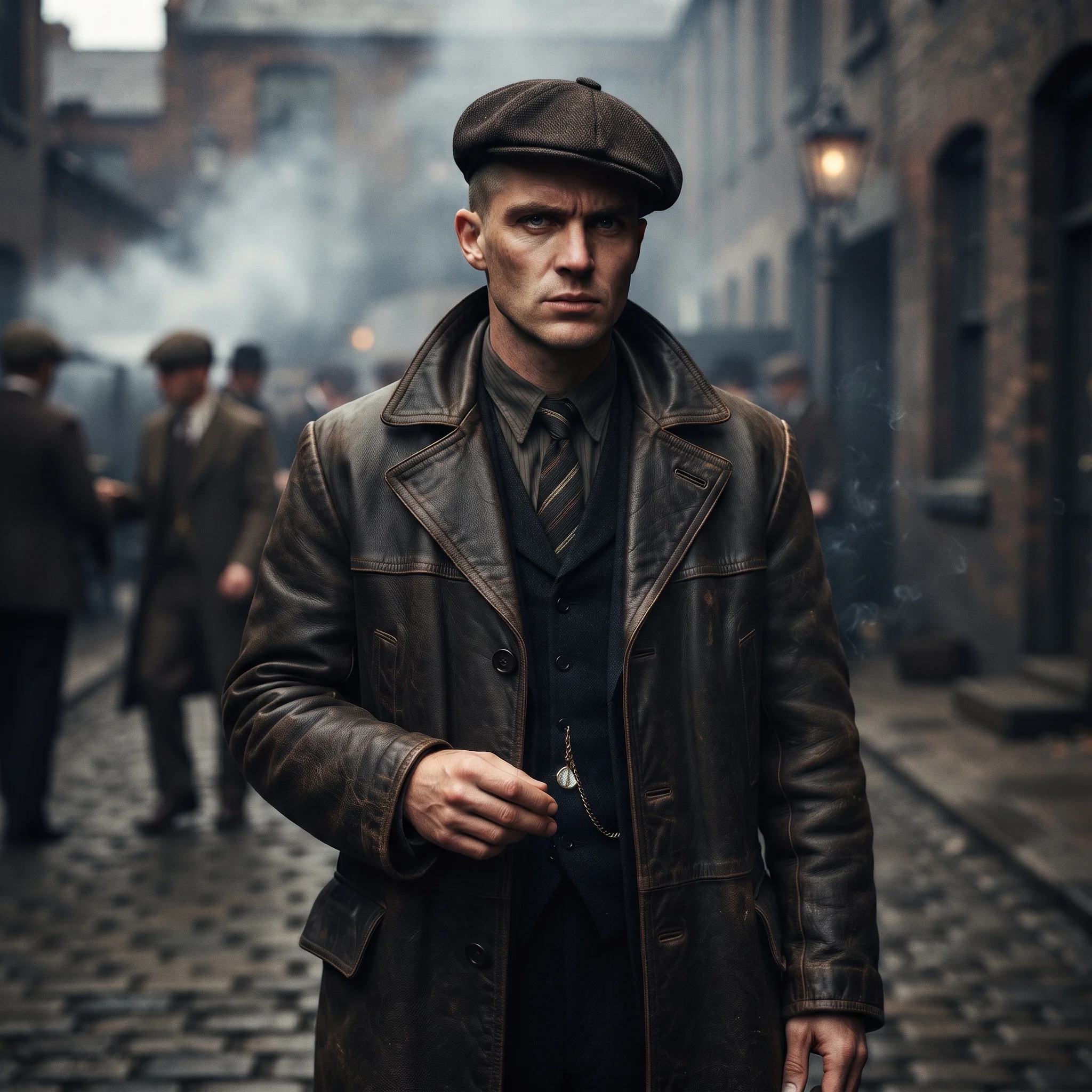 Peaky Blinders Arthur Shelby Style Men's Long Leather Overcoat
