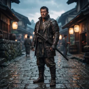 Men's Distressed Brown Cinematic Ronin Warrior Leather Jacket