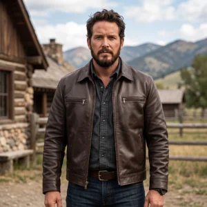 Rip Wheeler Inspired Yellowstone Brown Leather Jacket