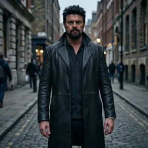 Billy Butcher Inspired Men’s Black Trench Coat