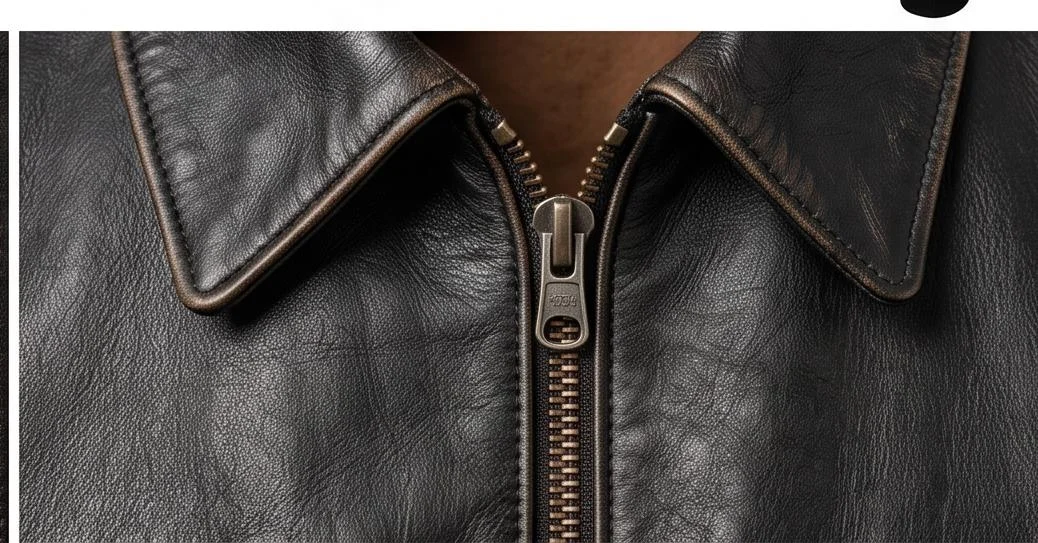 Men’s Black Horsehide Leather Flight Bomber Jacket - Image 6