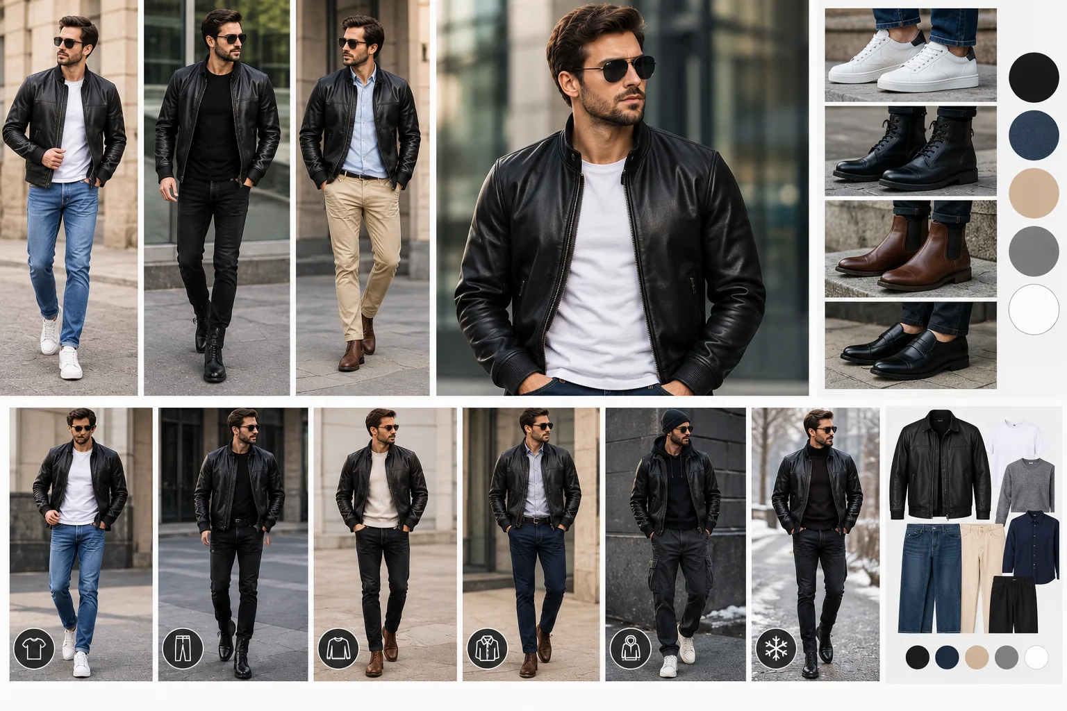 What to Wear With a Black Leather Jacket for Men