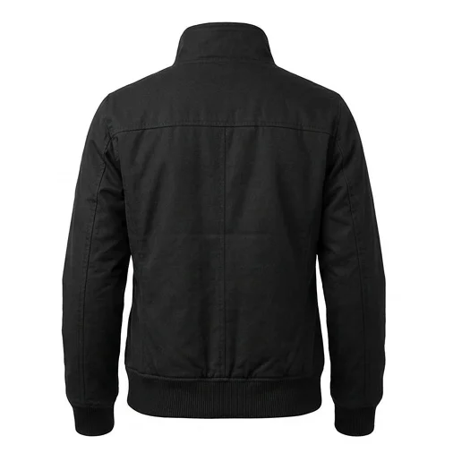 Women’s Black Funnel Neck Bomber Jacket - Image 3
