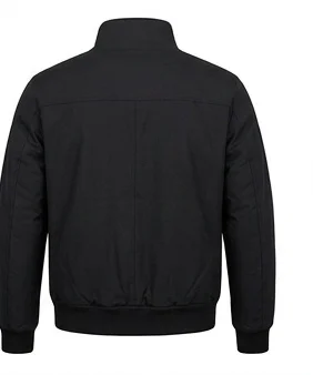 Men’s Black Funnel Neck Bomber Jacket - Image 5