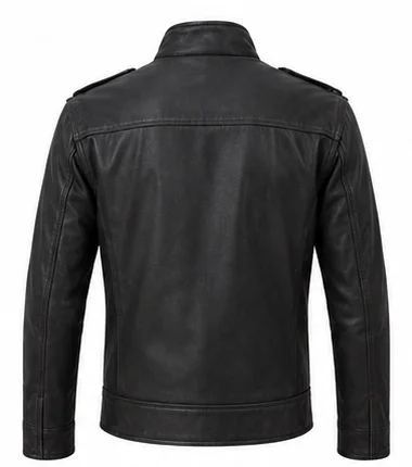 Andor Cassian Inspired Black Military Leather Jacket - Image 8