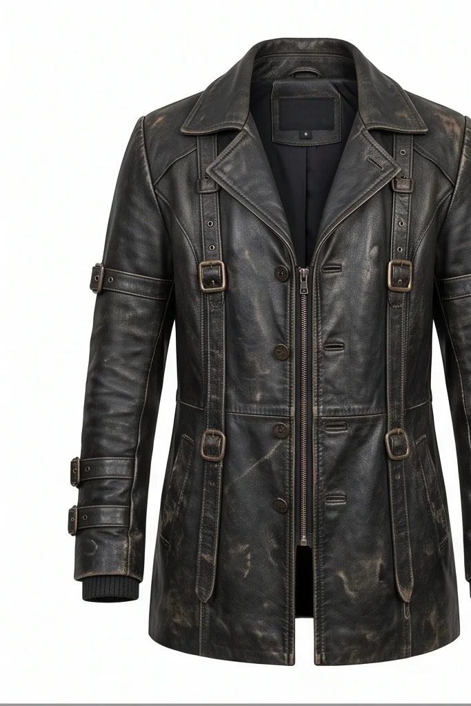 Women’s Crow Eric Draven Inspired Black Leather Trench Coat - Image 5