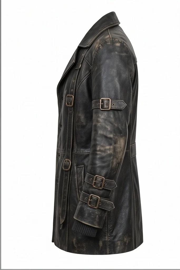 Women’s Crow Eric Draven Inspired Black Leather Trench Coat - Image 7