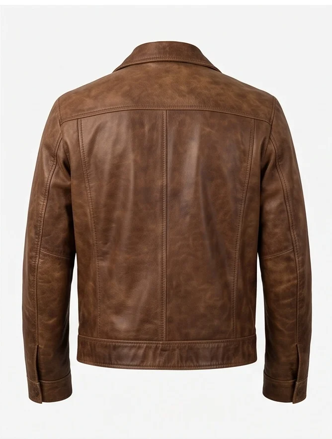 Once Upon a Time in Hollywood Cliff Booth Inspired Brown Leather Jacket - Image 3
