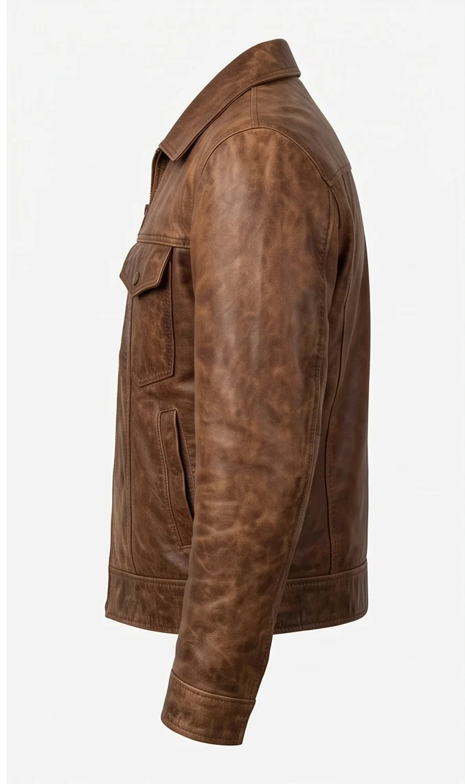 Once Upon a Time in Hollywood Cliff Booth Inspired Brown Leather Jacket - Image 5