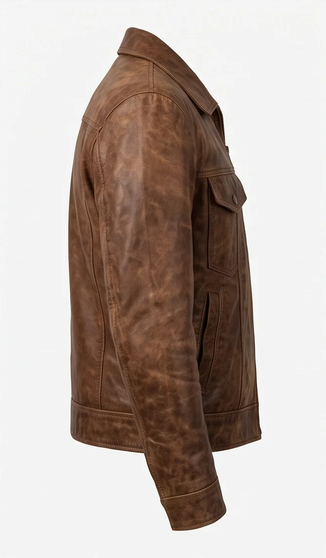 Once Upon a Time in Hollywood Cliff Booth Inspired Brown Leather Jacket - Image 6