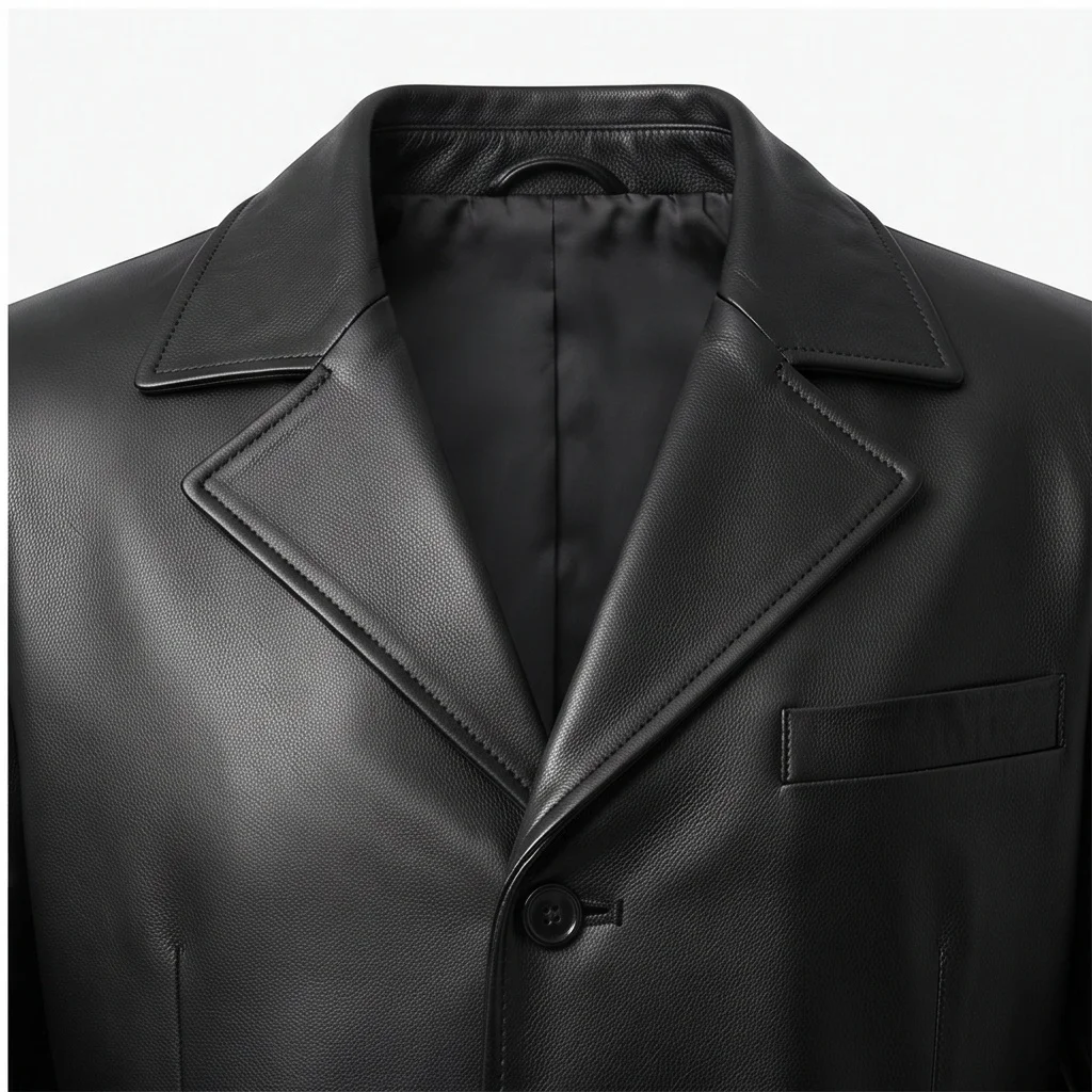 Matrix Inspired Black Long Leather Trench Coat - Image 5