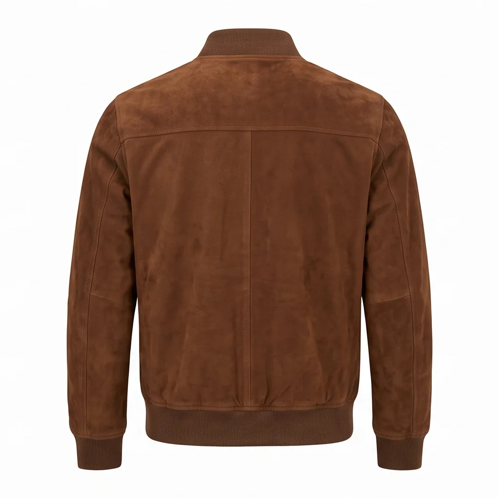 Men’s Eddie Horniman Inspired Brown Suede Bomber Jacket - Image 3