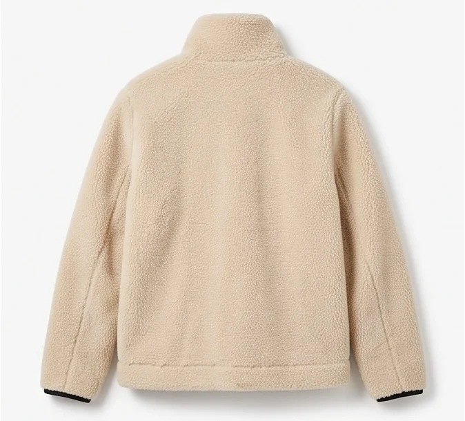 Women's Cream Beige Reversible Shearling Fleece Jacket - Image 3