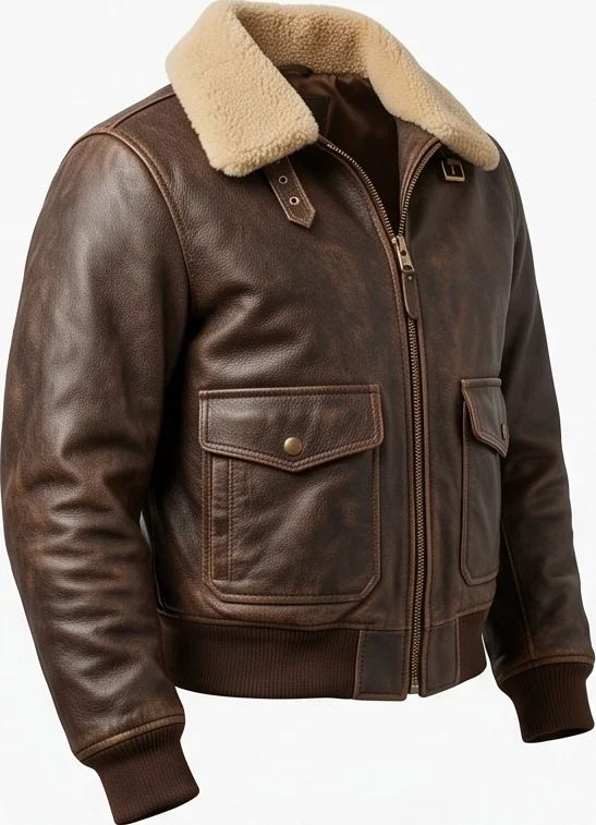 Women’s Classic Aviator Brown Leather Flight Jacket - Image 3