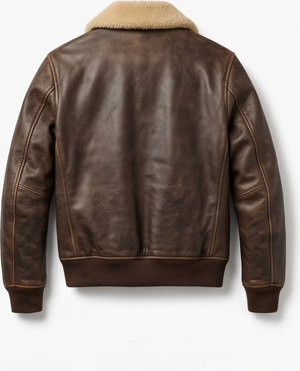 Women’s Classic Aviator Brown Leather Flight Jacket - Image 4