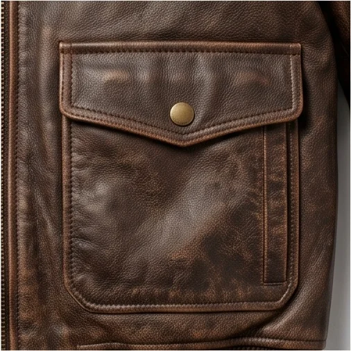 Women’s Classic Aviator Brown Leather Flight Jacket - Image 6