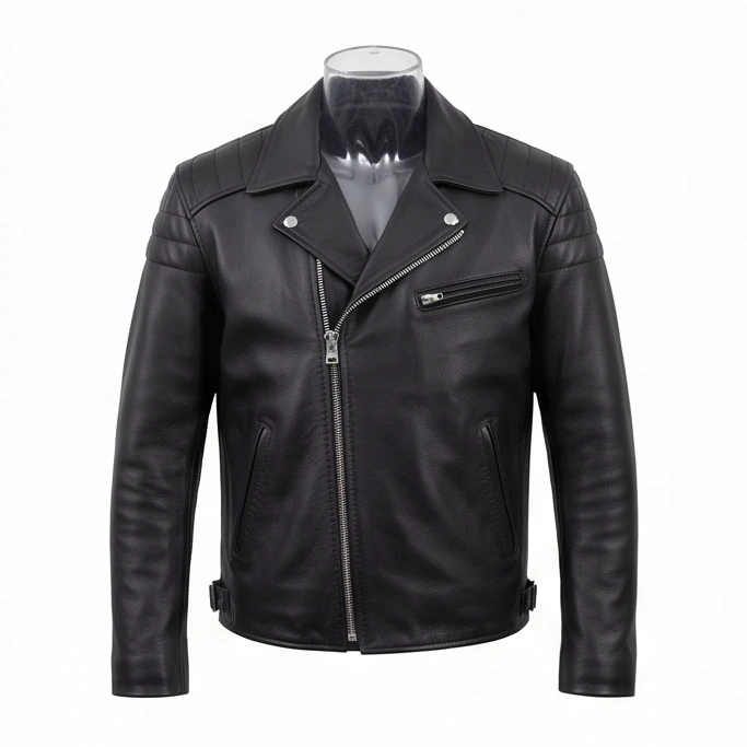 Men's Classic Black Leather Biker Jacket Inspired by Jax Teller - Image 2