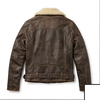 Women's Distressed Brown Shearling Collar Biker Jacket - Image 9