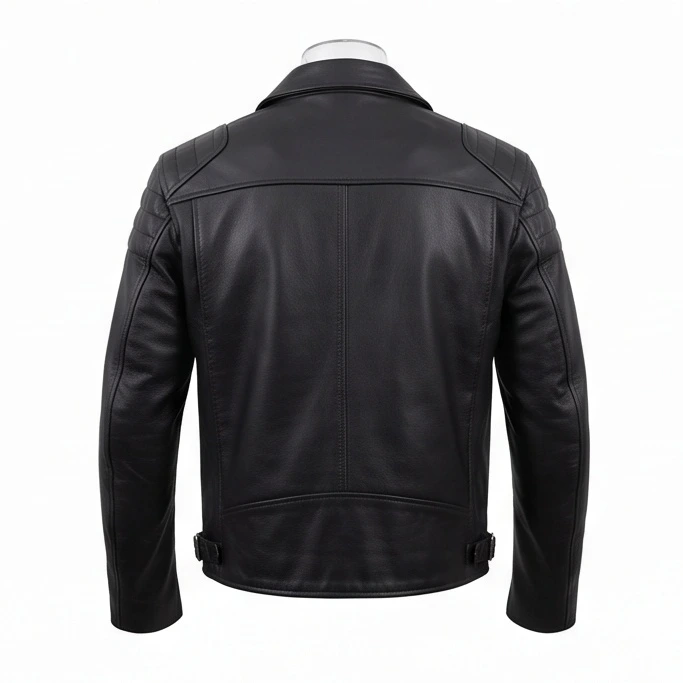Men's Classic Black Leather Biker Jacket Inspired by Jax Teller - Image 3