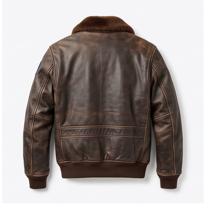 Women’s Vintage Distressed Brown Aviator Flight Leather Jacket - Image 5