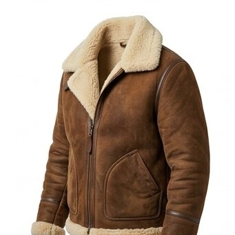 Men's Chestnut Brown Double-Sided Shearling Jacket - Image 8