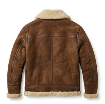 Men's Chestnut Brown Double-Sided Shearling Jacket - Image 7