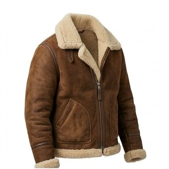 Men's Chestnut Brown Double-Sided Shearling Jacket - Image 6