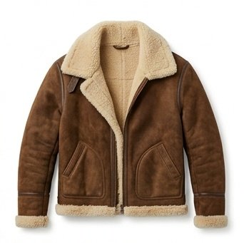 Men's Chestnut Brown Double-Sided Shearling Jacket - Image 5