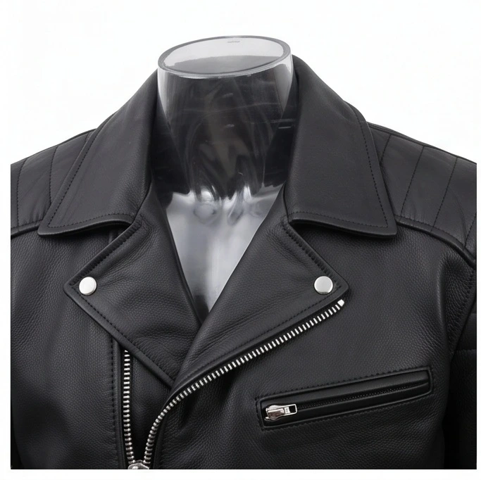 Men's Classic Black Leather Biker Jacket Inspired by Jax Teller - Image 7