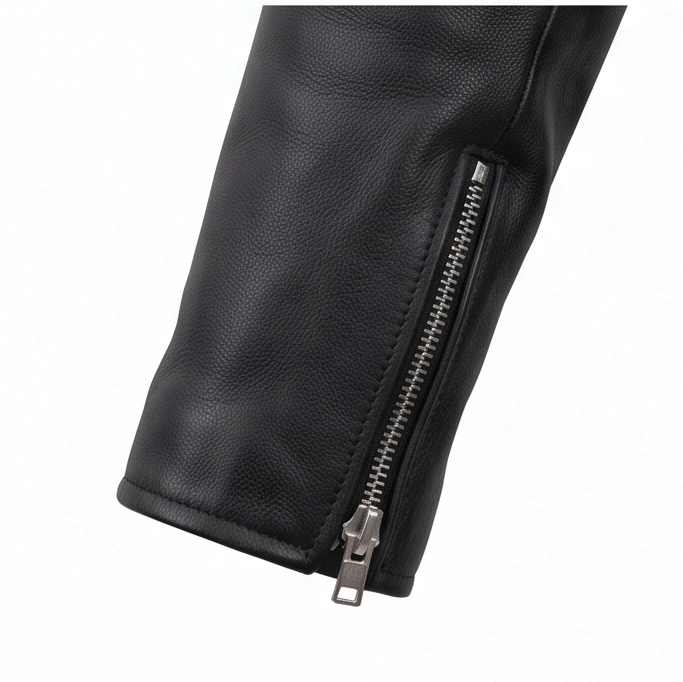 Men's Classic Black Leather Biker Jacket Inspired by Jax Teller - Image 9