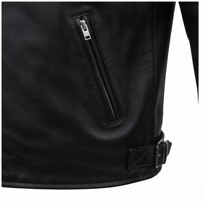 Men's Classic Black Leather Biker Jacket Inspired by Jax Teller - Image 10