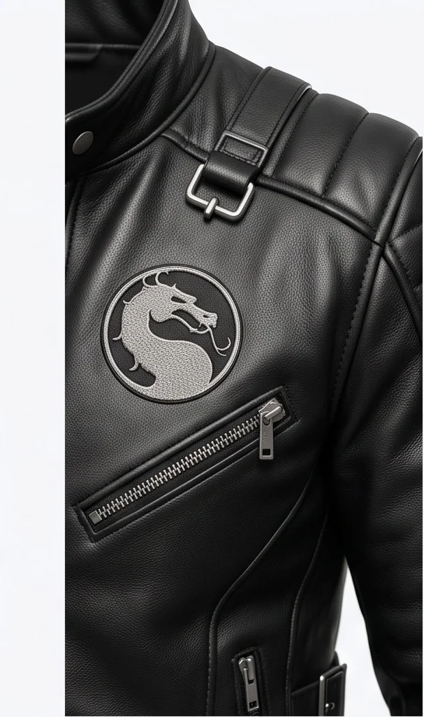 Men's Black Combat Tactical Leather Jacket - Image 3