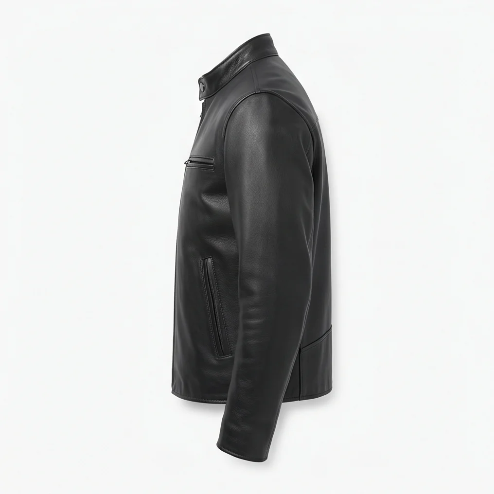 Tommy Conlon Warrior Black Cafe Racer Leather Jacket - Image 4