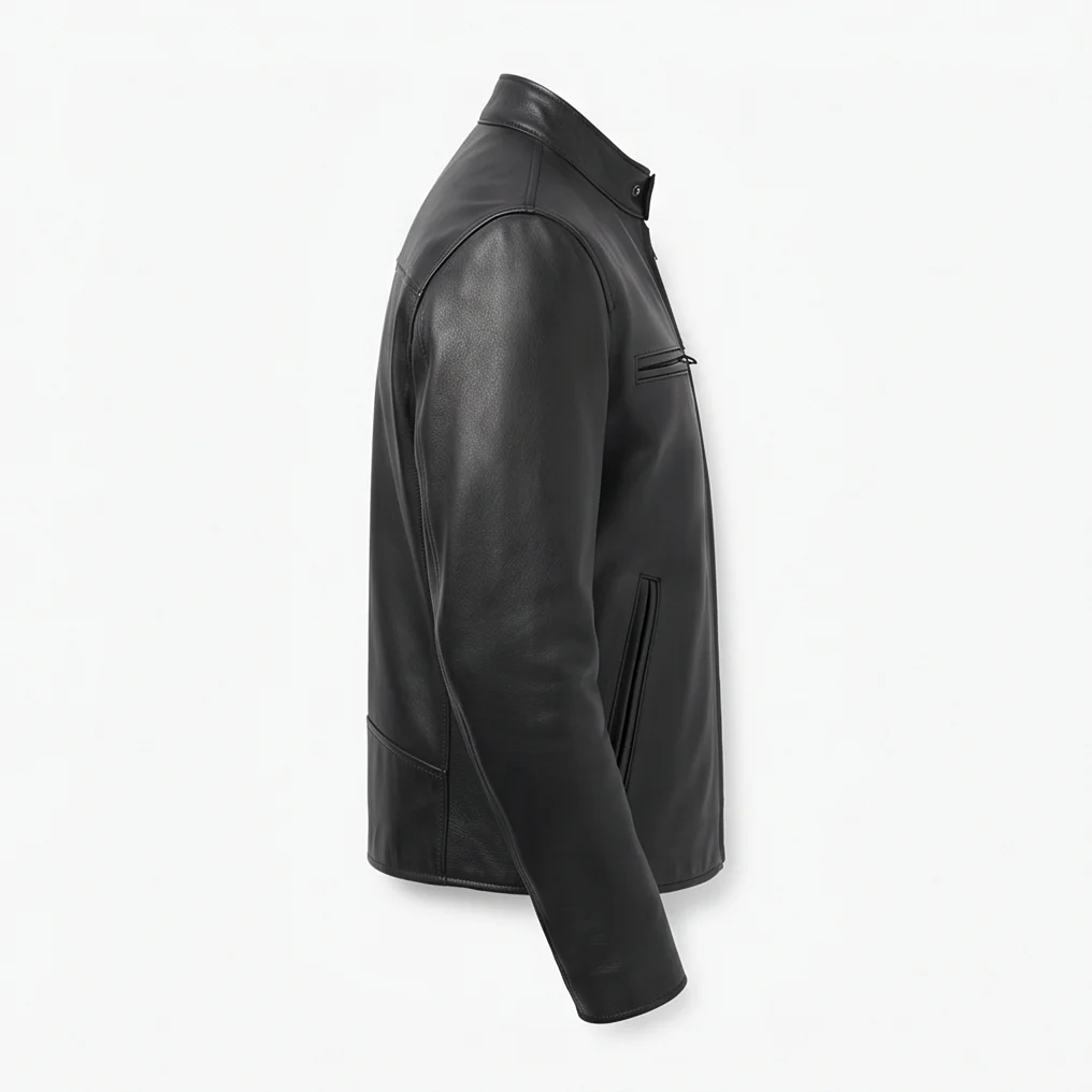 Tommy Conlon Warrior Black Cafe Racer Leather Jacket - Image 5