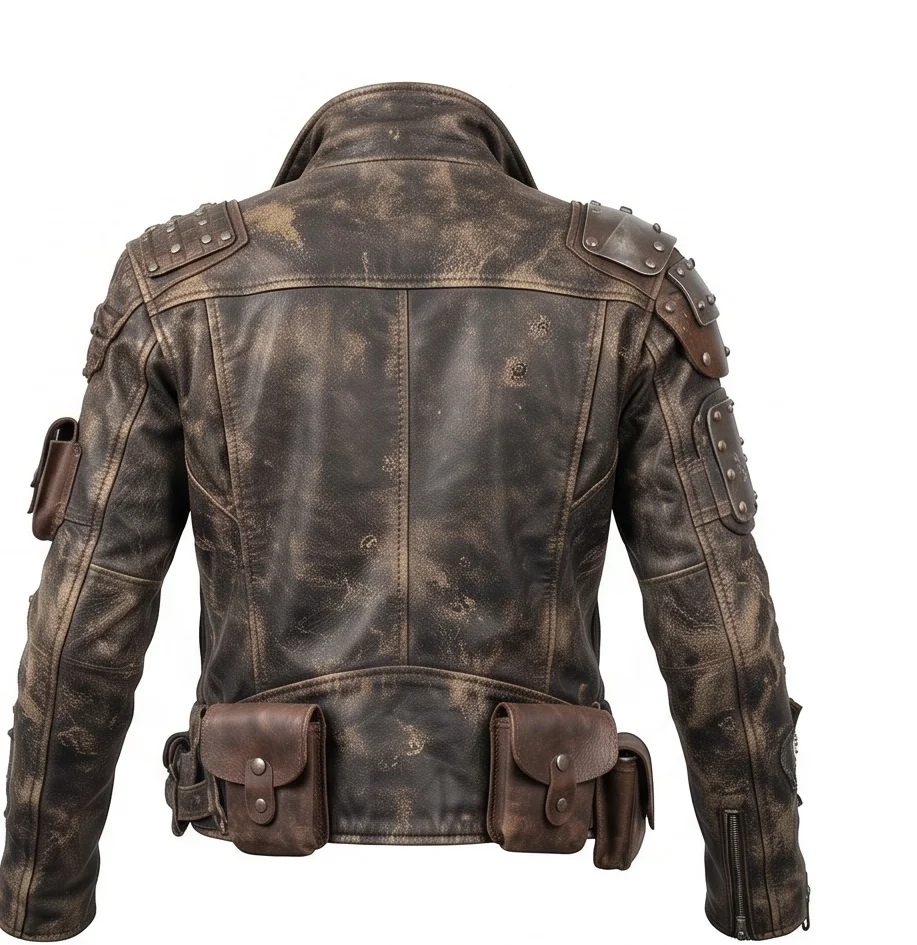 Women's Wasteland Survivor Distressed Leather Jacket - Image 3
