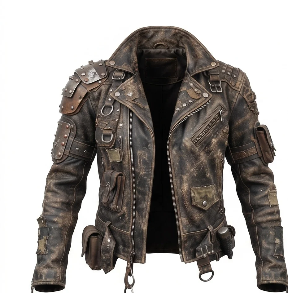 Women's Wasteland Survivor Distressed Leather Jacket - Image 2