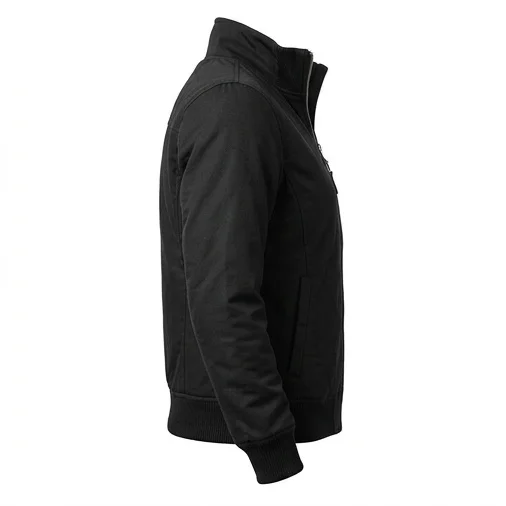 Women’s Black Funnel Neck Bomber Jacket - Image 4