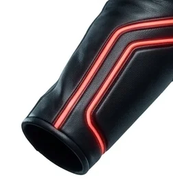 Tron Ares Inspired Black Leather Racing Jacket with Red Accents - Image 3