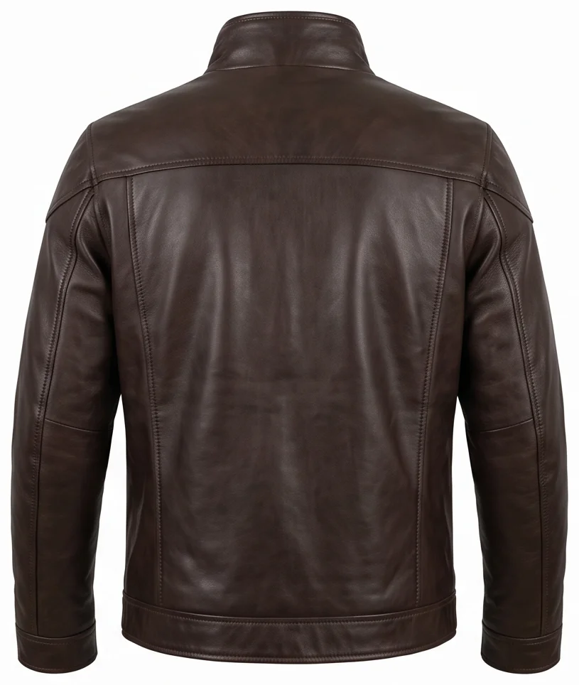 Extraction Movie Inspired Men's Tyler Rake Brown Leather Jacket - Image 3