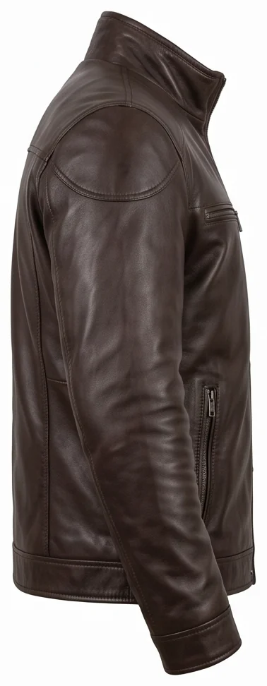 Extraction Movie Inspired Men's Tyler Rake Brown Leather Jacket - Image 4
