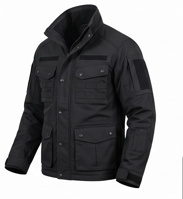 The Running Man 2026 Inspired Black Tactical Cotton Jacket - Image 5